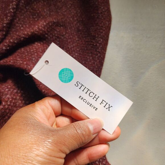 Pink Clover Sweater Womens XL Maroon Stitch Fix Cardigan Open Front Cuff Sleeves - Picture 4 of 9